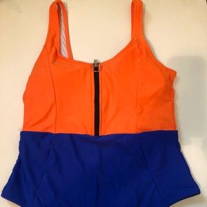 Orange & Blue One Piece Swimsuit